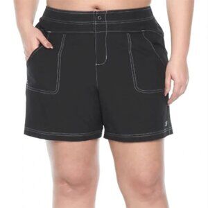 ZeroXposur Women's Black UPF 30+ Hybrid Swim Shorts Size:‎ 2X